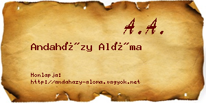 Andaházy Alóma névjegykártya